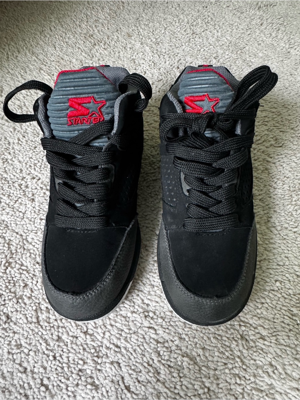 STARTER Black and Gray High-Top Sneakers with Red Logo